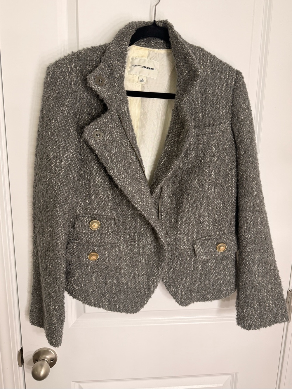 Tweed Jacket with Zipper